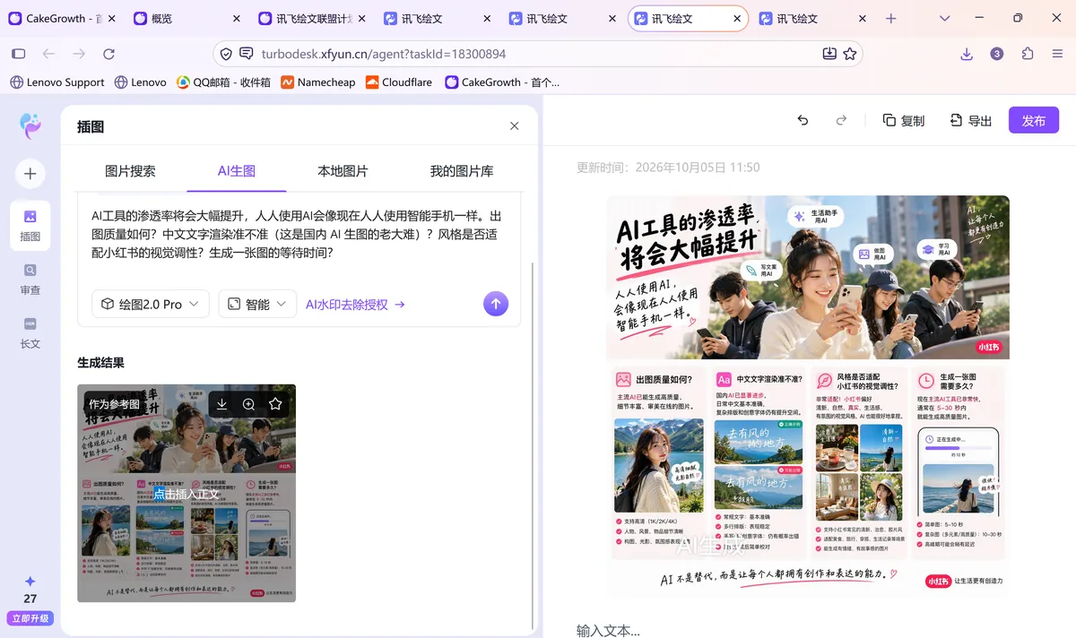 讯飞绘文 AI 生图实测效果